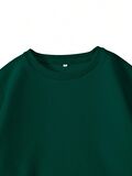 Kadın Oversize Bisiklet Yaka Basic Düz Sweatshirt
