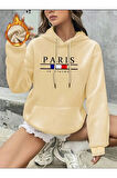 Paris Jet Desenli İçi pamuk Sweatshirt