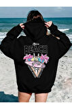 Beach Baskılı 2 iplik Yünlü Sweatshirt