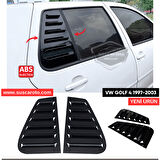 Vw Golf 4 1997-2003 Uyumlu Kelebek Cam Izgarası Kelebek Cam Vizörü Havalandırma Sağ Sol Takım Parlak Siyah