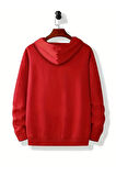 Palmiye Baskılı Cepli Kapüşonlu Sweatshirt