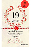 20 ADET AYYILDIZLI FİMO MARTENİÇKA 19 MAYIS TEBRİK KARTLI BİLEKLİK HEDİYE BAHAR BİLEKLİĞİ