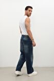 Erkek Skater Fit Jean Pantolon Lacivert