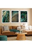 Zevahir 40x60 Cm 3 Adet Dini Gold Kabe Manzara Kanvas Tablo