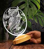 Baykuş Led Lamba, Baykuş Tasarımlı 3D Gece Lambası , Baykuş Temalı Dekoratif Lamba