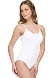 Kadın Modal Beyaz Ip Askılı Çıtçıtlı Body Zıbın