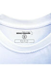 Astronaut T-shirt %100 Pamuklu Beyaz Penye Basic Erkek Tişört