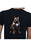 Bulldog T-shirt %100 Pamuklu Siyah Penye Basic Erkek Tişört