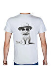 Black-White T-shirt %100 Pamuklu Beyaz Penye Basic Erkek Tişört