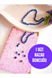 1 DİZİ NAZAR BONCUK BİLEKLİK HEDİYE DELİKLİ BİLEKLİK KOLYE TAKI APARATI SERT PLASTİK 50 ADET 5mm