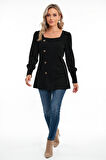 Dodes Kadın Uzun Kollu Düğmeli Mevsimlik Bluz – Yumuşak Dokulu, Esnek Ve Sıcak Tutan Kumaş