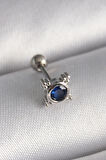 Dodes Dodes 316L Çelik Gümüş Renk Mavi Zirkon Taşlı Tragus Piercing TG27PR1285