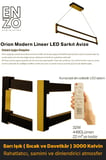 Orion Gold 3000K Lineer LED Sarkıt Avize – Kumandalı Dim Edilebilir – Aşağı Işık