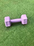 Leyayon 1 Kg X 2 Adet Dambıl Vinyl Kaplı Dumbell Ağırlık - Mor Renk