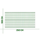 KONAK TEL ÇİT SİSTEMLERİ 1 ADET PANEL ÇİT TELİ 100X250 CM YEŞİL