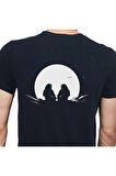 Man On The Moon T-shirt %100 Pamuklu Siyah Penye Basic Erkek Tişört