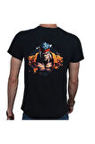 Splash Fight T-shirt %100 Pamuklu Siyah Penye Basic Erkek Tişört