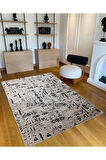 Dinarsu İskandinav Kabartmalı Kahve Kaymaz Taban Yıkanabilir Kesme Yolluk Halı