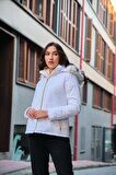 Toridas Günlük Kürklü Şişme Kadın Mont 807beyaze2
