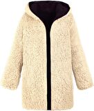 Toridas Peluş Çift Taraflı Kışlık Kadın Tüylü Ceket ws04krem