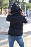 Toridas Günlük Şık Kapüşonlu Kışlık Kadın Şişme Mont tr811siyahh