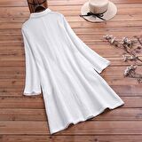 Toridas Günlük Rahat Baharlık Salaş Gömlek Yaka Elbise bt405beyaz