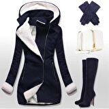 Toridas Kışlık Günlük Kaşe Kadın Kaban 819siyah