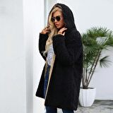 Toridas Peluş Çift Taraflı Kışlık Kadın Tüylü Ceket ws04siyah