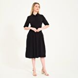 Toridas Günlük Yazlık Ofis Kadın Elbisesi bt208siyaha1