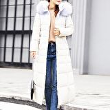 Toridas Günlük Kışlık Tam Boy Şişme Kadın Mont bt180beyaz