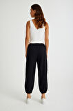 Toridas Keten Günlük Pantolon Beli Lastikli Bağcıklı Ln15siyah3
