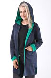 Toridas Günlük Renkli Kapüşonlu Spor Kadın Ceket 750lacivert