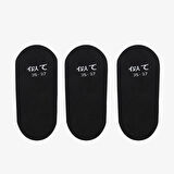 UNITED4 Unisex 3'lü Siyah Babet Çorap