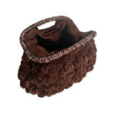 El Yapımı Kahverengi Tığ İşi Tasarımcı Çantası - Benzersiz ve Gösterişli Bir Parça