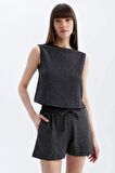 DeFacto Regular Fit Normal Bel Casual Düz Paça Bürümcük Şort D0568AX24SMAR148