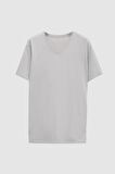Ds Damat Slim Fit Gri V Yaka %100 Pamuk T-Shirt 4HC141996755M