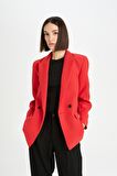 DeFacto Oversize Geniş Kalıp Ceket Yaka Düğmeli Basic Düz Blazer Ceket C2457AX24AURD79