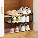 1 Adet Alan Tasarruflu Siyah Metal Ayakkabı Düzenleyici organizer terlik ve ayakkabı düzenleyici