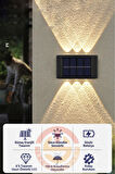 1adet Modern Solar 6ledli Çift Taraflı Aplik Güneş Enerjili Aydınlatma Duvar Lambası