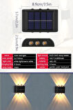 1adet Modern Solar 6ledli Çift Taraflı Aplik Güneş Enerjili Aydınlatma Duvar Lambası