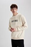 DeFacto Guns N' Roses Boxy Fit Kapüşonlu Sırt Baskılı Sweatshirt B1639AX23WNBG700