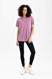 DeFactoFit Oversize Modal Bisiklet Yaka Sporcu Kısa Kollu Tişört B5536AX24SPPR490