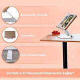 NPO STD002 Okuma Açısı Ayarlı,Kıskkaçlı Alüminyum&Ahşap Kitap/Tablet/Notebook Standı Modern Rahle