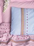 Cotton Box Brode Ranforce Çift Kişilik Nevresim Takımı Tatum Mavi