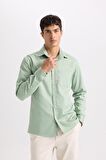 DeFacto Regular Fit Polo Yaka Gabardin Uzun Kollu Gömlek D4934AX24AUKH434