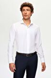 D'S Damat Slim Fit Beyaz Italyan Yaka Dar Kesim Klasik Kravatlık Uzun Kollu Kolay Ütülenebilir Nefes 2HF02ORT5185