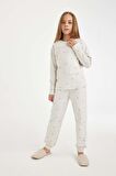 DeFacto Kız Çocuk Desenli Uzun Kollu Pijama Takımı D3728A824AUER151
