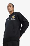 DeFactoFit NBA Los Angeles Lakers Oversize Geniş Kalıp Kapüşonlu Kalın Sweatshirt D8489AX25SPBK81