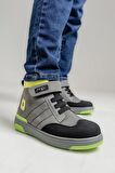 mnpc Erkek Çocuk Gri Hakiki Deri Anatomik Sneaker Bot
