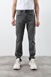 Erkek Likralı Straight Fit Jean Pantolon Gri